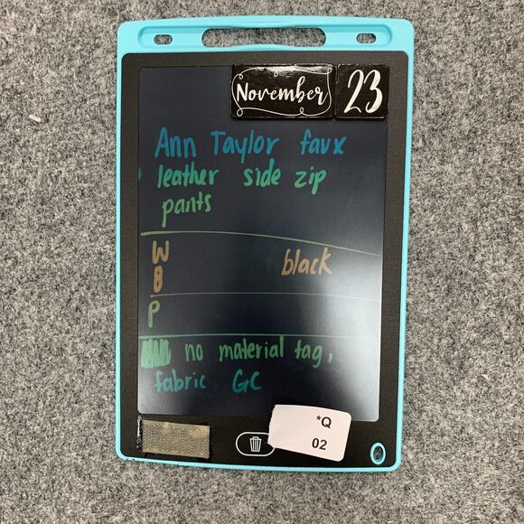 Ann Taylor Faux Leather Pants Womens 8 Black Stretch Panel Side Zip Tapered - Picture 10 of 11